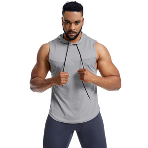 Débardeur de sport <span class=keywords><strong>sans</strong></span> manches à capuche en <span class=keywords><strong>maille</strong></span> pour <span class=keywords><strong>homme</strong></span> - Séchage rapide pour le basketball et la course à pied - Product Image 3