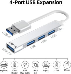 Hub USB 3.0 de 4 Puertos, Divisor y Expansor para Laptop, Teléfono Celular, Adaptador OTG, Unidad Flash, Disco Duro, Consola, Impresora, Cámara, Teclado, Ratón - Product Image 4