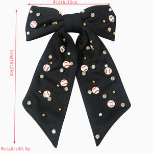 Barrettes à cheveux scintillantes en gros : étoiles, nœuds et barrettes de baseball – Accessoires capillaires pour festivals - Product Image 3