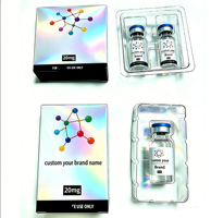 Étiquettes et boîtes personnalisées avec logo estampé à chaud holographique pour flacons de 3 ml, emballage holographique pour produits peptidiques