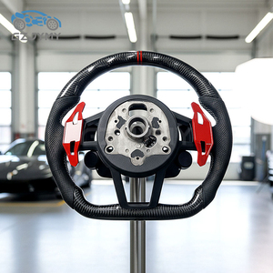 Volant en fibre de carbone semi-LED <span class=keywords><strong>S</strong></span>-<span class=keywords><strong>Line</strong></span> avec bouton de démarrage, cuir perforé R8 pour <span class=keywords><strong>Audi</strong></span> A1 A3 <span class=keywords><strong>A4</strong></span> A5 A6 A6L A7 A8 Q3 Q5 - Product Image 2