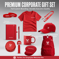 Ensemble cadeau promotionnel personnalisé, kit d'affaires rouge imprimé pour les salons professionnels, solution de branding d'entreprise