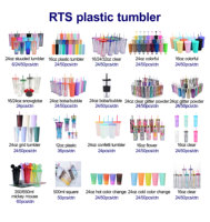 Gobelets à vin en plastique à double paroi personnalisés avec logo, 32oz, 24oz, 16oz, transparents, minces, en gros