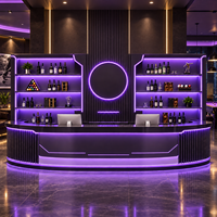 Comptoir de réception personnalisé avec vitrine LED pour hôtel, restaurant, club, salon, lieu de divertissement commercial