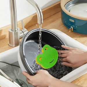 Éponge magique en forme de grenouille pour le lavage de la vaisselle, outil de nettoyage de cuisine, design animal pour casseroles et poêles - Product Image 3