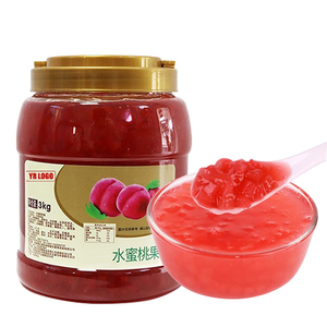 Confiture de pêche au miel de qualité supérieure, ingrédients pour bubble tea, sucre en bouteille 3 kg, prix de gros d'usine - Product Image 1