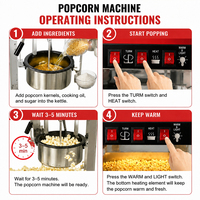 Machine à Popcorn au Caramel Électrique en Acier Inoxydable avec Chariot Commercial Haute Performance