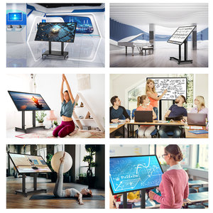 Support de moniteur mobile, chariot TV réglable en hauteur, rotation électrique à 90 degrés, support TV avec roulettes pour téléviseurs de 52 à 84 pouces - Product Image 4