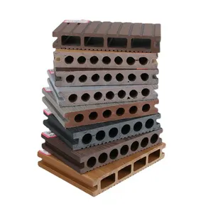 Phong cách hiện đại plancher Composite Bois-plastique gỗ nhựa WPC lồng vào nhau ngoài trời sàn chống trượt decking