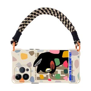 เคสโทรศัพท์แบบนิ่มสำหรับแมวทุกตัวเหมาะสำหรับ <span class=keywords><strong>iPhone</strong></span> 17 16 15 Pro เคสโทรศัพท์มีโซ่นิรภัยที่ทนทานแขวนในแนวทแยงมุม - Product Image 4