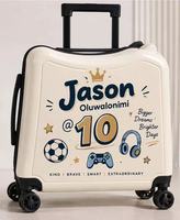 Valise à roulettes pour enfants 20 pouces en ABS avec serrure à combinaison, personnalisable avec logo, couleur unie, coffret cadeau