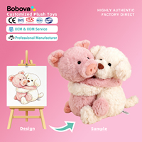 Peluche personnalisée OEM mignonne en forme de cochon ou de chien, rembourrée en coton PP avec doublure en maille, idéale pour la promotion de marque et les cadeaux d'entreprise