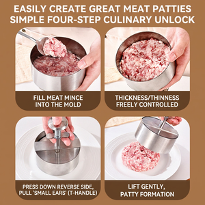 Prensa para Hamburguesas de Acero Inoxidable de Grado Alimenticio, Molde Desmontable con Resorte para Hacer Hamburguesas, Empanadillas y para la Cocina - Product Image 3