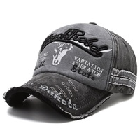 Gorra de béisbol lavada con letras bordadas Retro, estilo coreano de alta calidad, protección solar a la moda, sombrero con visera, hebilla de Metal para hombres y mujeres