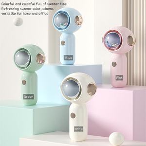 Ventilateur portable USB de bureau OEM personnalisé avec logo, mini, à double pales, batterie 1200 mAh, trois niveaux de refroidissement, en plastique - Product Image 1