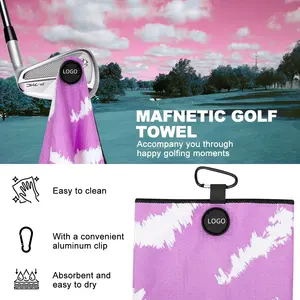 नया डिज़ाइन गोल्फ तौलिया अनुकूलित माइक्रोफाइबर चुंबकीय प्रोमोशनल टूर गोल्फ तौलिए माइक्रोफाइबर चुंबकीय तौलिया गोल्फ कस्टम