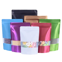 Sachet alimentaire refermable en aluminium de qualité alimentaire avec fenêtre transparente et fermeture éclair pour emballage de snacks