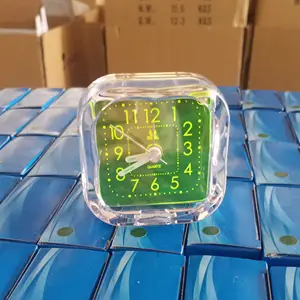 커스터마이징 프로모션 선물 도매 석영 알람 시계 미니 녹색 다이얼 미니 테이블 시계 PT059-1521