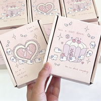 Boîtes rigides mignonnes en forme de chat rose de dessin animé, petites boîtes d'expédition portables, laminage brillant, gaufrage pour emballage cadeau, cadres photo