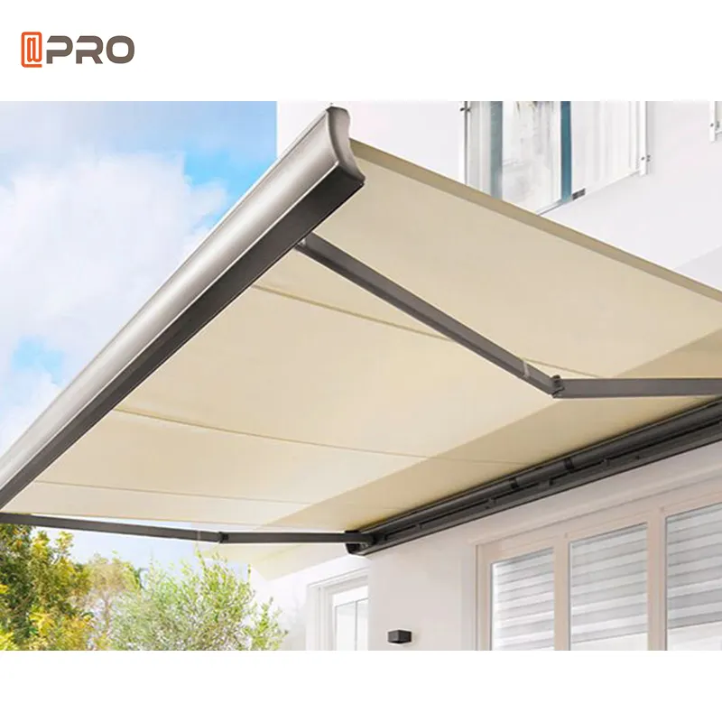 Ngoài trời Patio Sun Shades điện điện mái hiên có thể thu vào vải cửa sổ Cassette mái hiên Vải Cánh tay gấp vải polyester