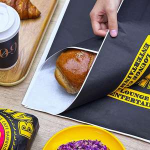 Emballage pour la cuisson, papier alimentaire biodégradable écologique en PE, résistant à la graisse, rouleau de papier pour sandwich, hamburger, pâtisserie occidentale, pain - Product Image 1