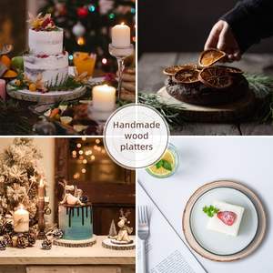 Maputune 8 pièces de rondelles de bois naturelles rustiques non finies, grandes (7-8 pouces), pour centres de table, artisanat DIY et signalétique - Product Image 6