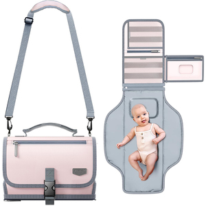 Échantillon gratuit Tapis de voyage personnalisé portable Station Solide Gris Compact Sac à langer Bébé Tapis à langer portable - Product Image 3