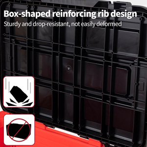 6-layer Stackable Multi-functional <b>Tool</b> Box with Wheels Telescopic Handle Transport <b>Trolley</b> Board - Product Image 4