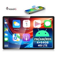 Autoradio Android Podofo 11,5'' 4+64G avec CarPlay sans fil, Android Auto, 4G LTE, GPS/WiFi/USB, écran tactile, vente en gros