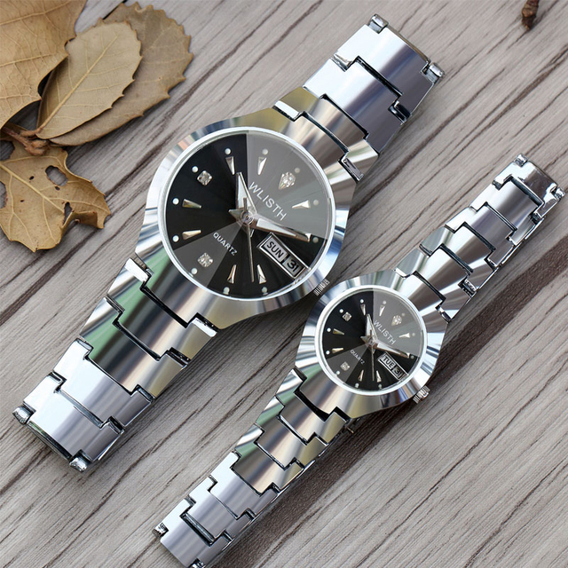 Wlisth Brands Tungsten Steel Cheap Quartz Watches Fashion Reloj Couple Watches Set Luminous Watches for Men and Woman