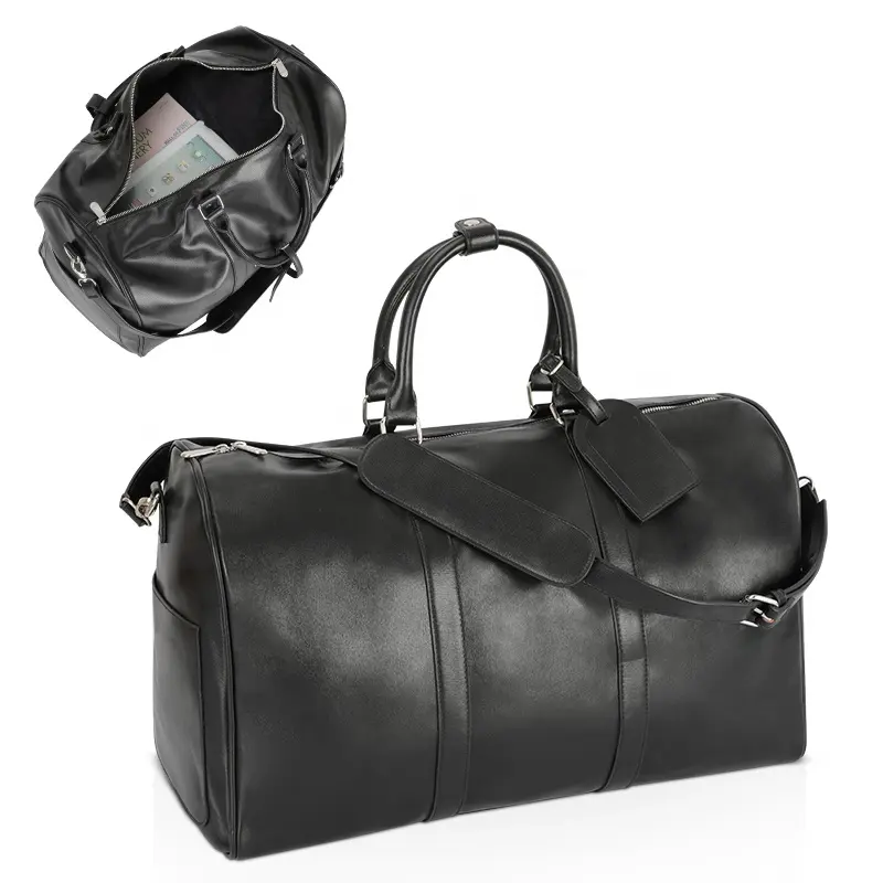 उच्च गुणवत्ता लक्जरी पु सप्ताहांत ढोना बैग mens चमड़े के यात्रा बैग चमड़े duffel बैग