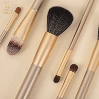 Ensemble de pinceaux de maquillage professionnels en poils doux pour débutants - Pinceaux pour poudre, blush, fard à paupières, détails - Logo personnalisé en gros