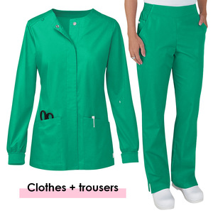 Divisa Ospedaliera Personalizzata Antirughe per Infermieri, Set con Giacca a Maniche Lunghe e Pantaloni per Autunno - Product Image 6