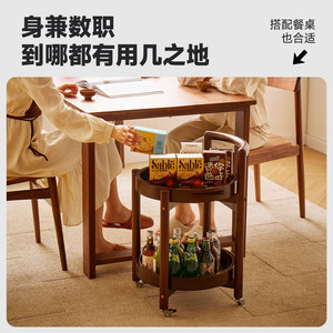 Wood Side <b>Table</b> Round <b>Coffee</b> <b>Table</b> With Tray For Living Room And Bedroom Use - Product Image 4