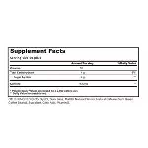 OEM人気商品 無糖 脳機能促進 エナジーチューイングガム ペパーミント風味 精神集中力向上 ミント カフェインサプリメント - Product Image 4