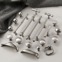 Poignées de meubles en laiton massif Offre Spéciale Boutons Poignée d'armoire en nickel brossé Bouton de tiroir en argent