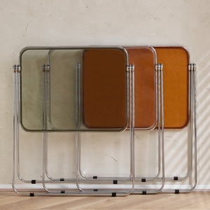 Transparante opvouwbare bijzettafel van kunststof, multifunctioneel, modern, minimalistisch, voor thuisgebruik, casual banktafel, balkon, kleine tafel - Product Image 4