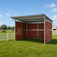 Abri portable pour chevaux en bambou et bois, enclos pour chevaux