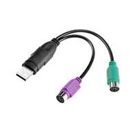 Kabel Konverter USB Male ke PS/2 untuk PS2 Female Berkualitas Tinggi, Adaptor Konverter Keyboard