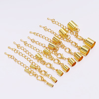 10 pcs/Lot 3-10mm fermoirs de homard crochets étendant la chaîne en cuir cordon sertissages embouts connecteurs pour la fabrication de bijoux résultats