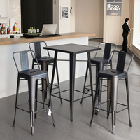 Tabouret de bar Tolix en métal de haute qualité, durable, pour usage commercial et industriel, avec dossier haut, pour hôtel, restaurant, café