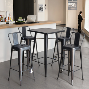 Chất lượng cao thương mại công nghiệp đồ nội thất ăn uống quán cà phê nhà hàng Bistro kim loại sắt cao trở lại phần còn lại Tolix thanh phân ghế - Product Image 1