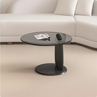 Table basse ronde au design requin, style luxe moderne, plateau en verre trempé, table centrale combinée, table d'appoint pour canapé, maison et bureau