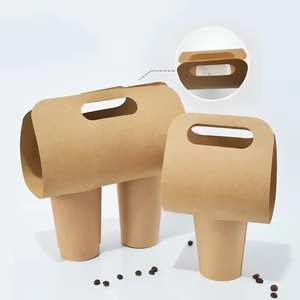 <span class=keywords><strong>Porta</strong></span> tazza monouso in carta ondulata usa e getta per tè e caffè da asporto con confezione da imballaggio per succo - Product Image 3