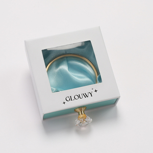 Luxury Pink Satin Inside Ring <b>Box</b> Custom Logo Luxury Pink Jewelry Packaging Drawer with Clear Window Pull <b>Storage</b> Gift <b>Box</b> - Product Image 3