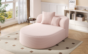 Modern Convertible Chaise Lounge <b>Sofa</b> Set <b>Sofa</b> Bed Eco-Friendly Modular Design Wood <b>Legs</b> 51.6" Length Includes Two Pillows Hotel - Product Image 2