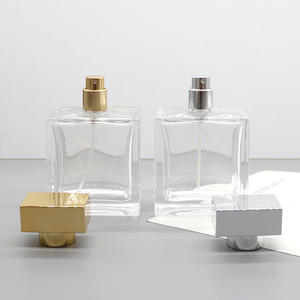 Flacon de parfum en verre blanc carré 100 ml Vaporisateur transparent Flacon cosmétique vide avec bouchons en plastique et collier en PP - Product Image 3