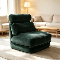 Fauteuil modulaire en velours côtelé, chaise paresseuse à dossier réglable, pouf de détente pour salon, chambre et balcon