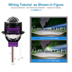 ไฟหน้า LED แบบ <span class=keywords><strong>Bi</strong></span>-LED โปรเจคเตอร์เลเซอร์ 160W 13000LM 12V ใช้ได้กับรถยนต์ทั่วไป รับประกัน 2 ปี สภาพใหม่ ไฟ DRL แสงสว่างแบบ Clear Beam - Product Image 4