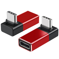 Adaptor USB-C Sudut Kanan 90 Derajat, Konektor Ekstensi Tipe-C Bentuk L, Pria ke Wanita